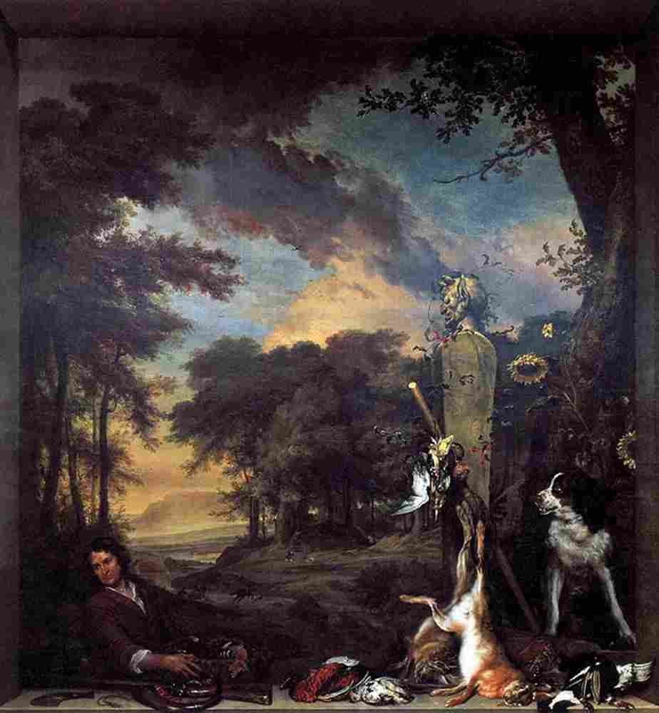 weenj Landscape with Huntsman and Dead Game Art A4 Photo Print