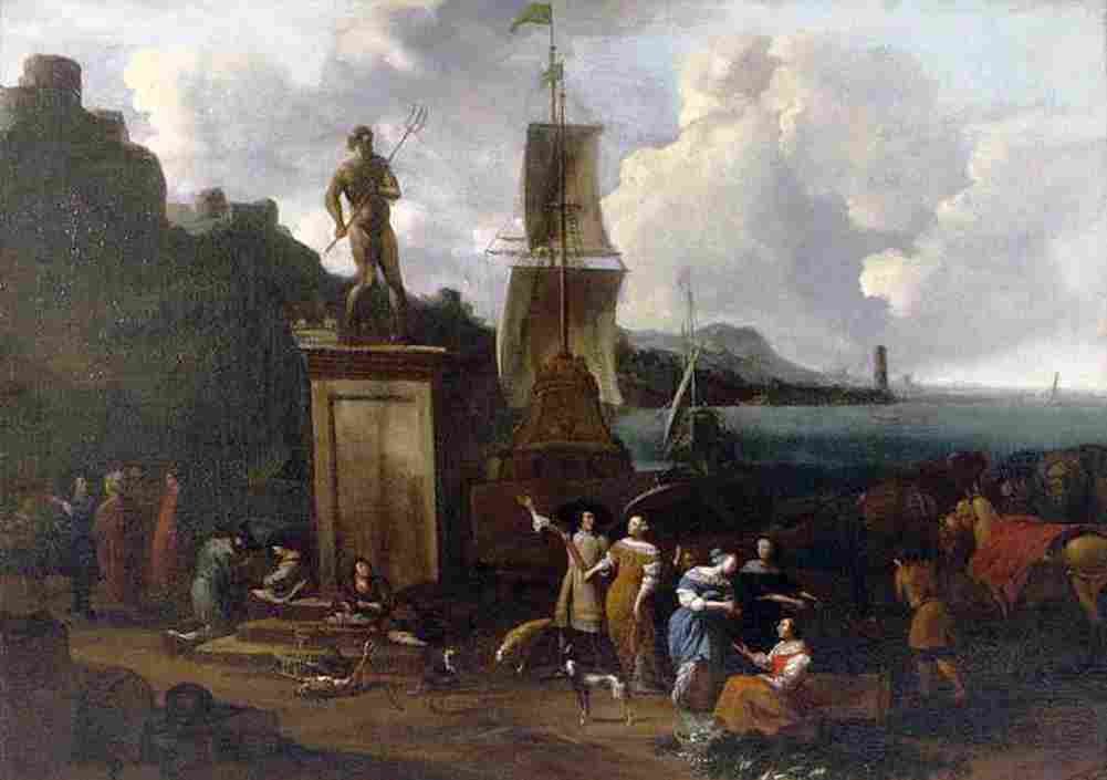weenpap school Statue of Neptune in a port Art A4 Photo Print