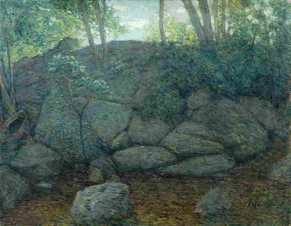 weir Woodland Rocks Art A4 Photo Print