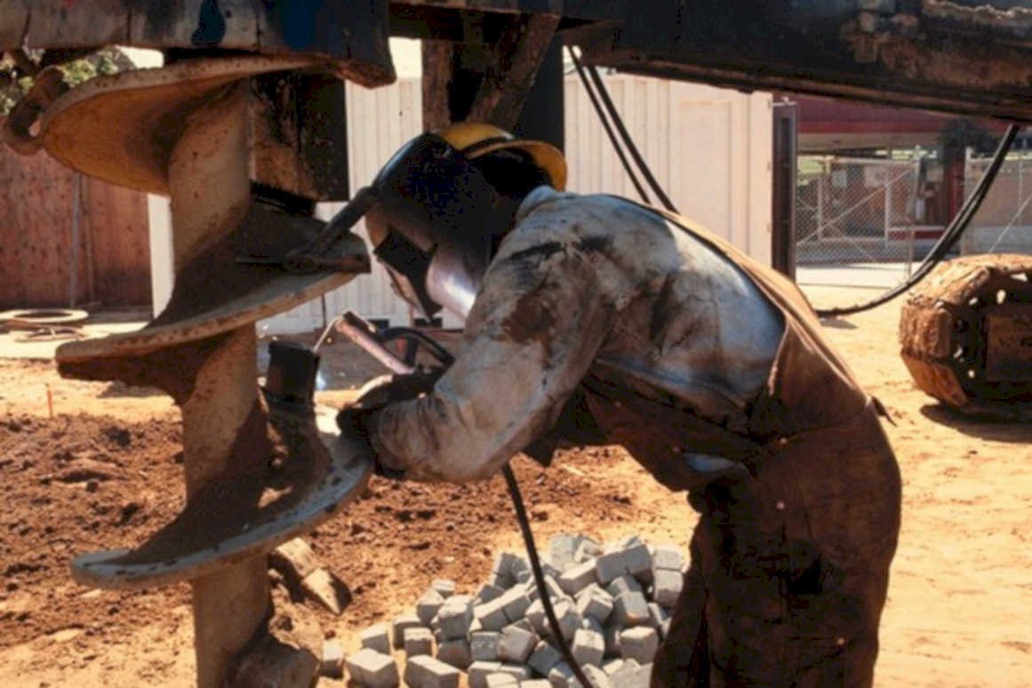 welding metal blocks1980s 1990s A4 Photo Print