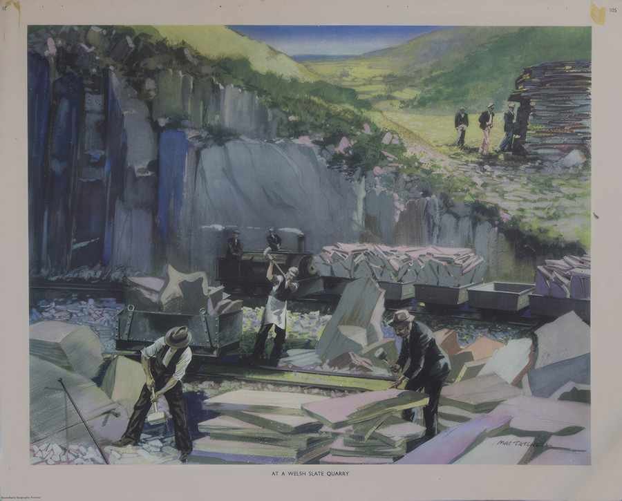 welsh slate quarry Vintage Advert A4 Photo Print