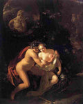 werff Amorous Couple Spied upon by Children Art A4 Photo Print