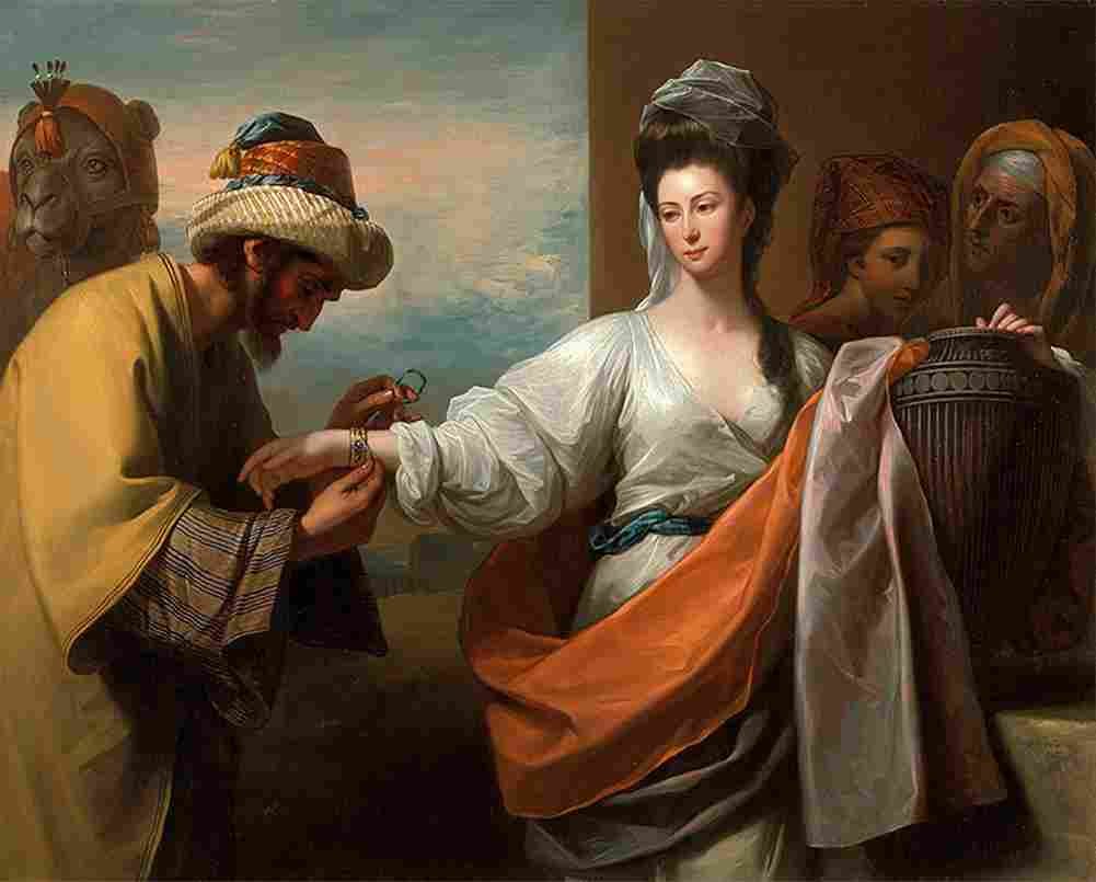 west Isaac s Servant Tying the Bracelet on Rebecca s Arm Art A4 Photo Print