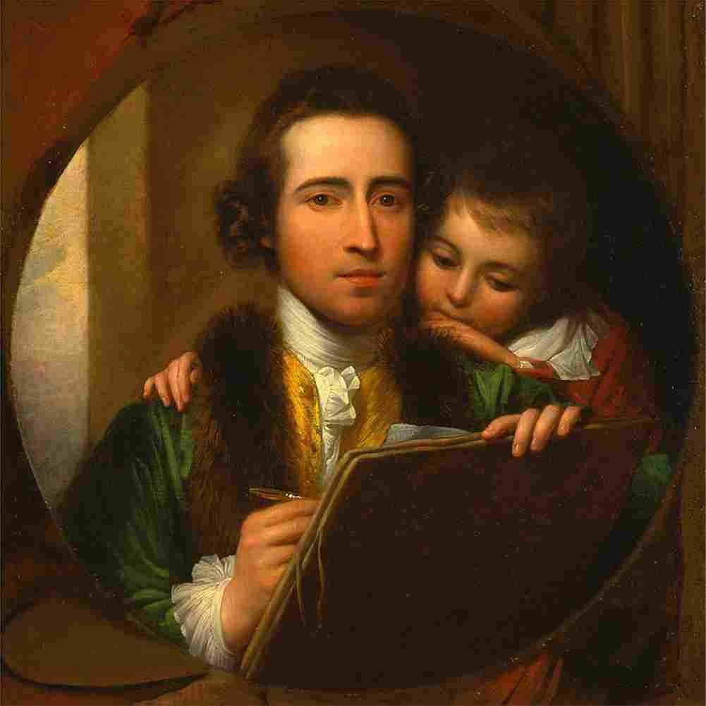 west The Artist and His Son Raphael Art A4 Photo Print
