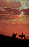western riders sunset 1980s 1990s A4 Photo Print