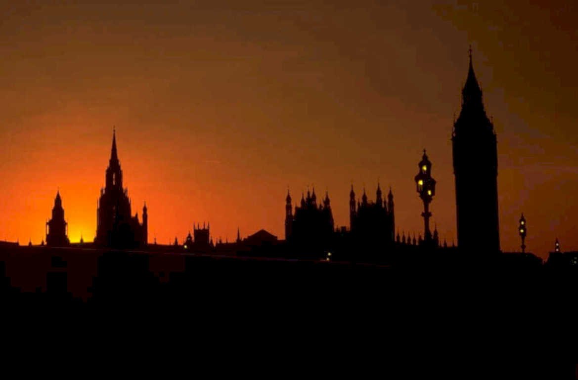 westminster sunset sky 1980s 1990s A4 Photo Print