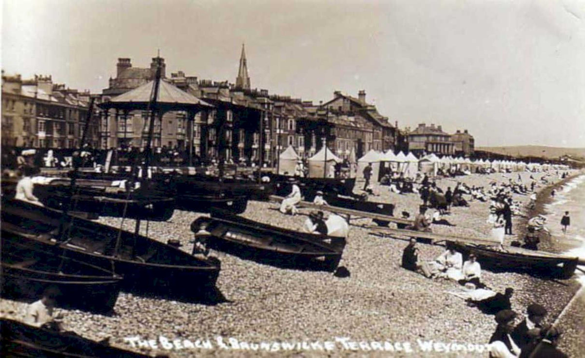 weymouth beach brunswickVintage 1880s 1900s A4 Photo Print