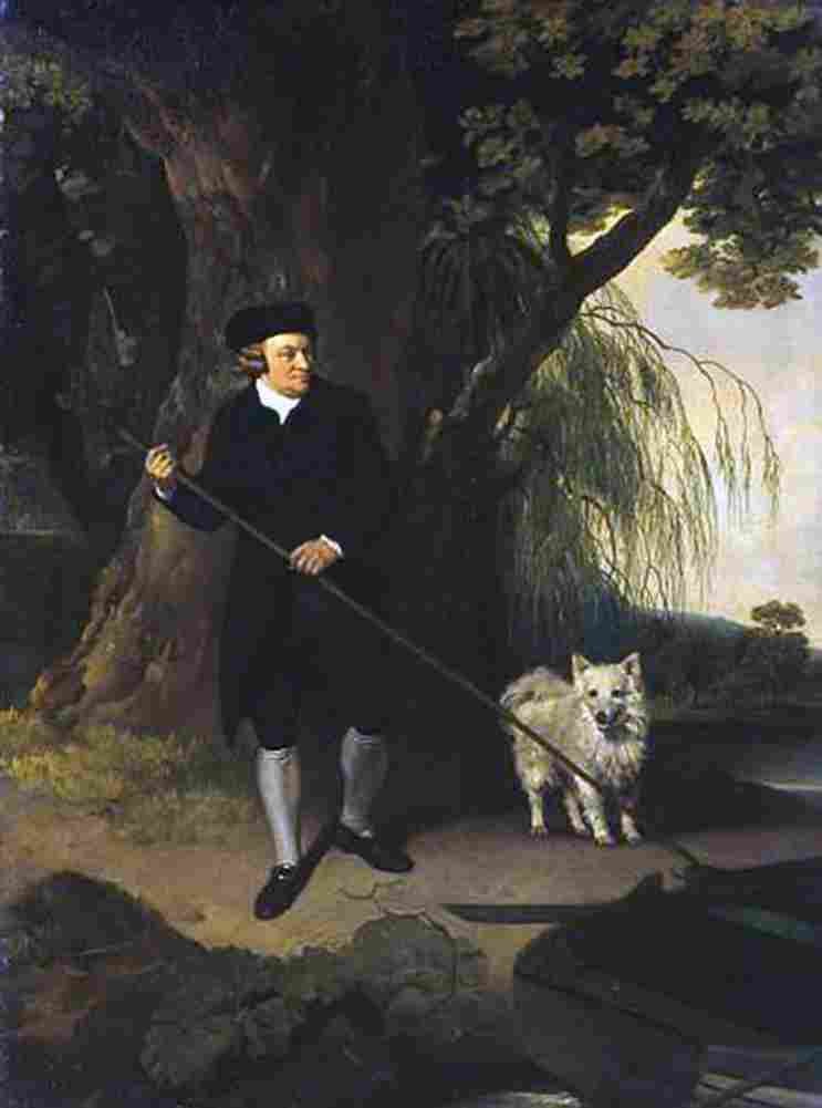 whea Man with a Dog Art A4 Photo Print