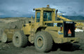 wheel loader caterpillar Vintage A4 Photo Print