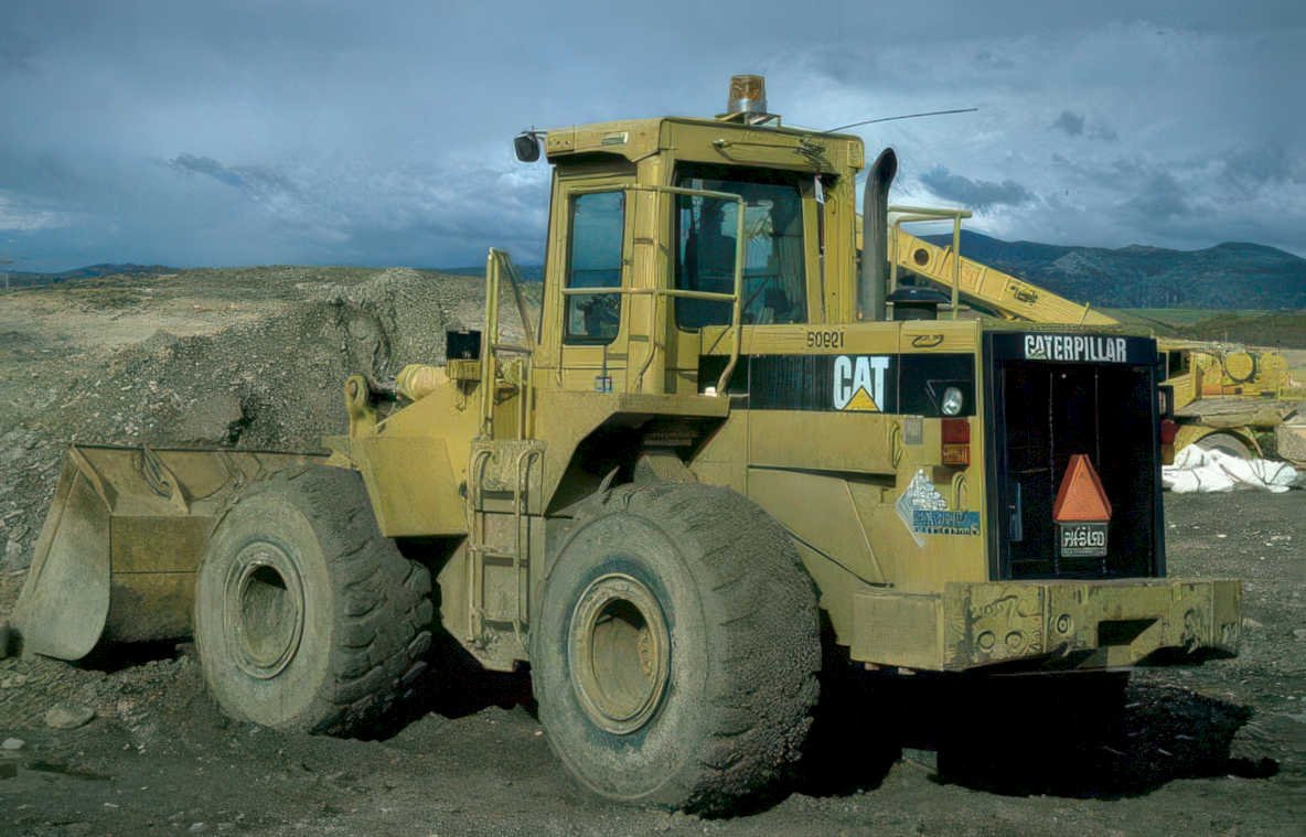 wheel loader caterpillar Vintage A4 Photo Print
