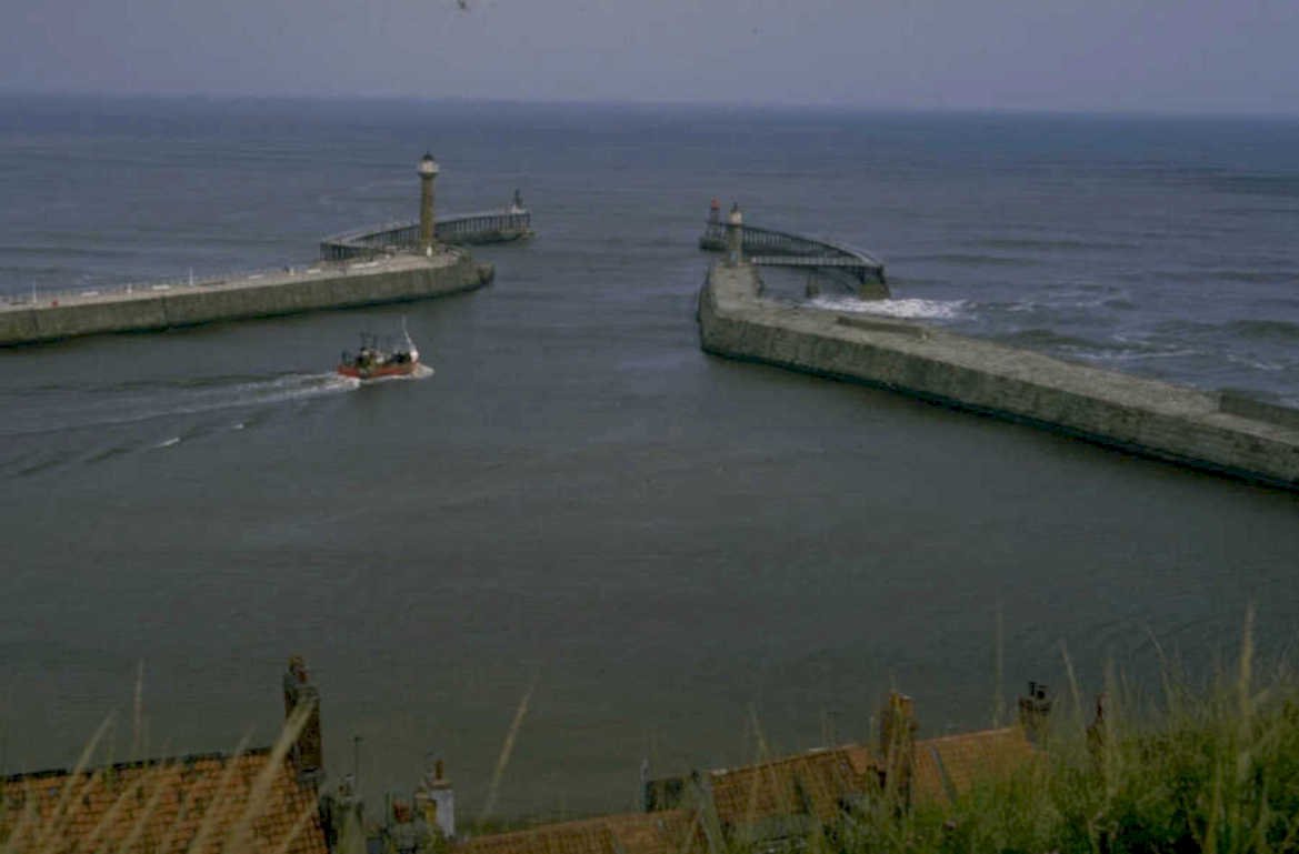 whitby harbour boats 1980s 1990s A4 Photo Print