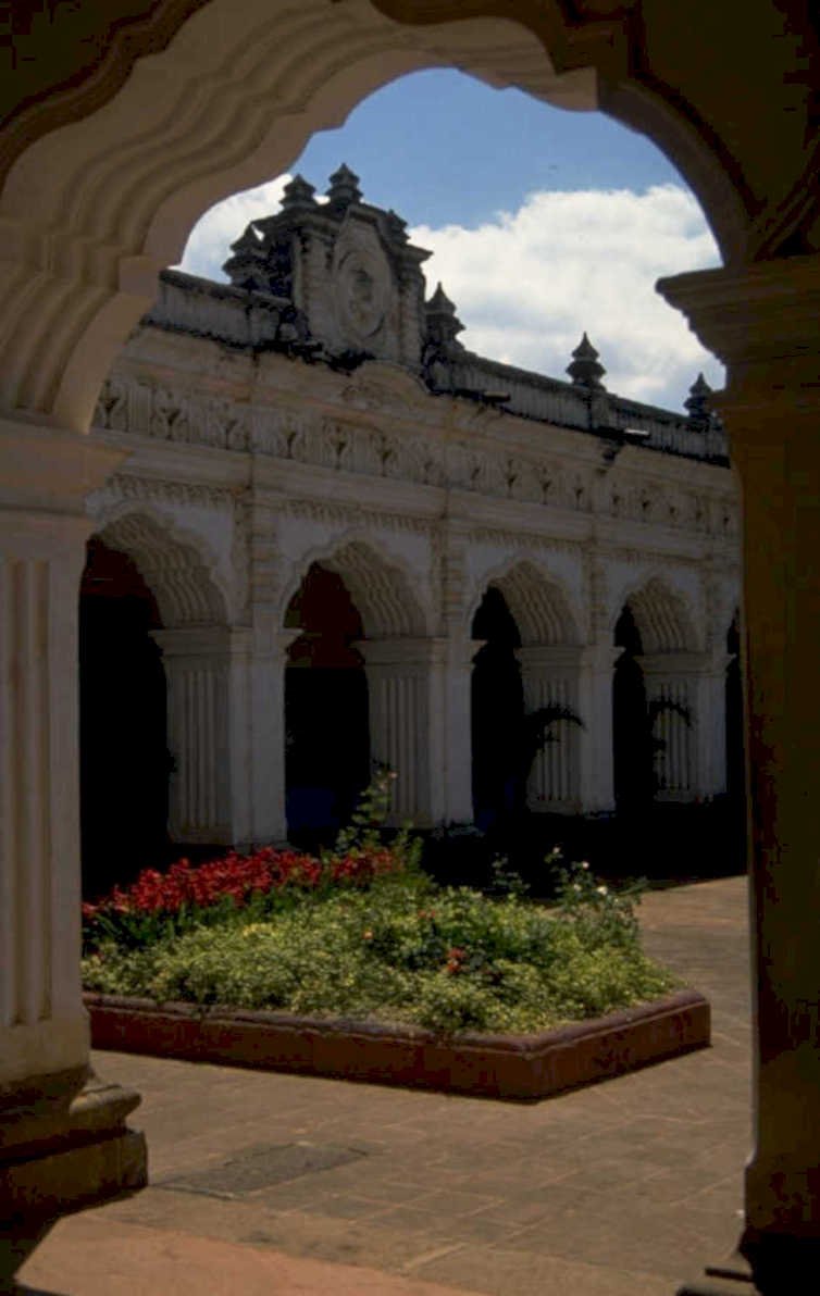 white arched colonnade 1980s 1990s A4 Photo Print