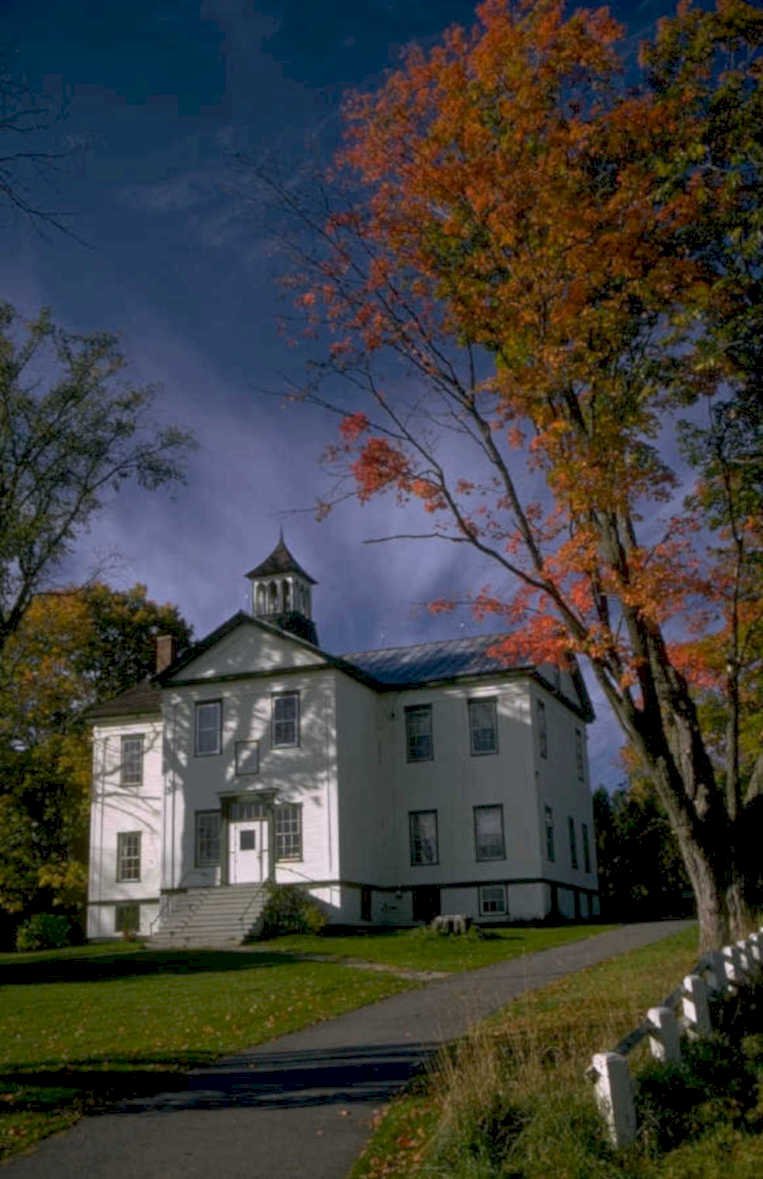 white building autumn 1980s 1990s A4 Photo Print