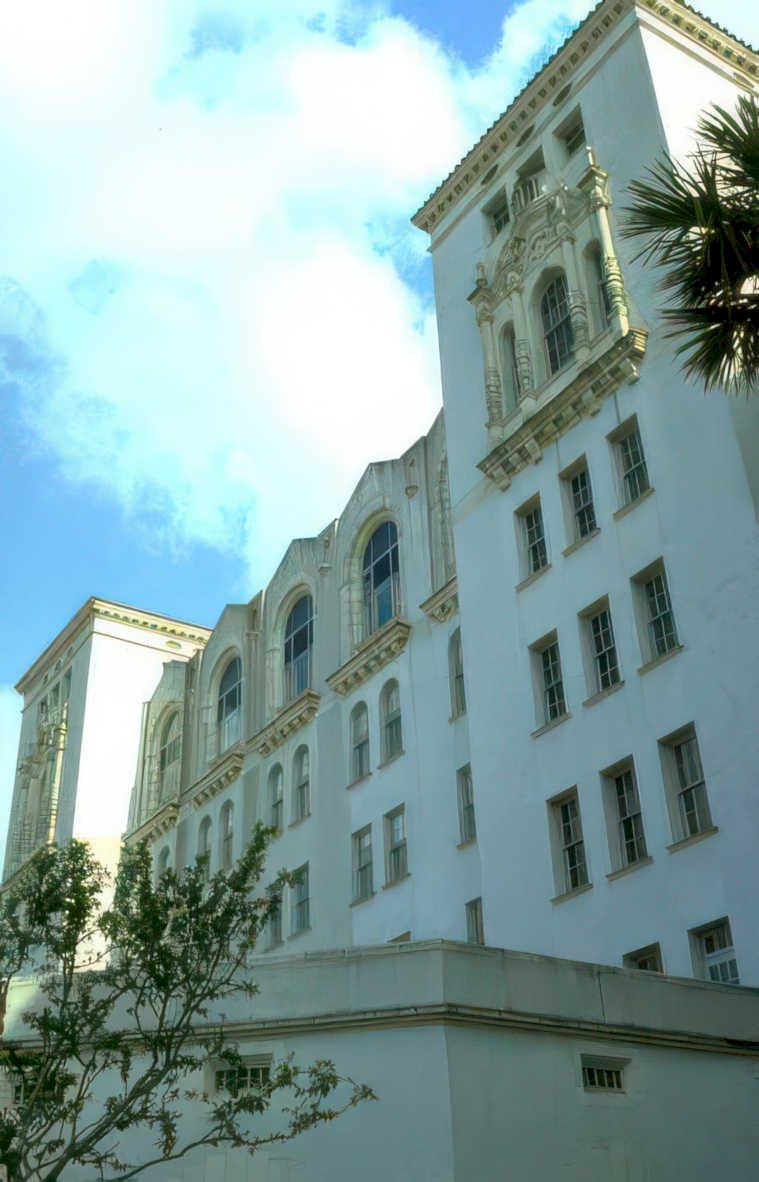white building tower Vintage A4 Photo Print