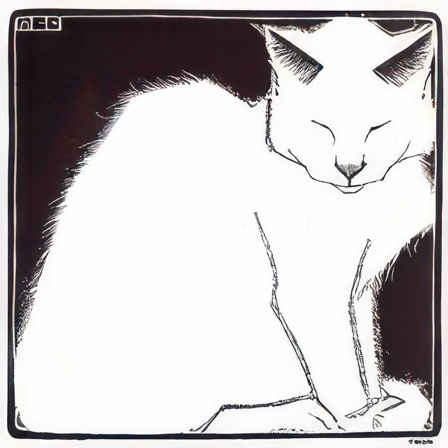 white cat mc escher 1919 A4 Photo Print