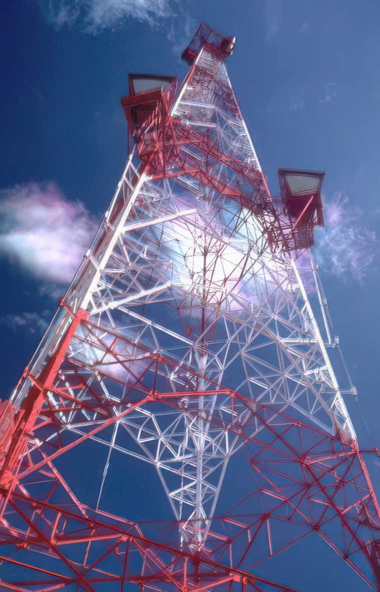 white cell tower Vintage A4 Photo Print