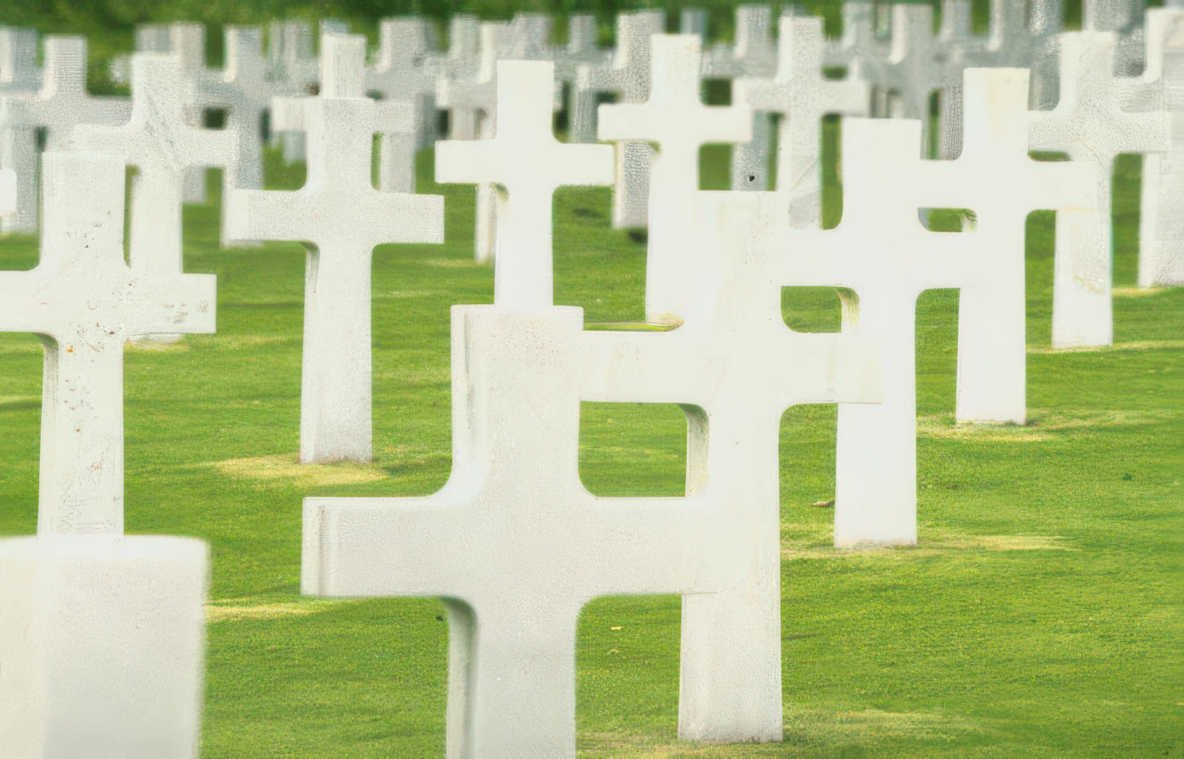 white crosses cemetery Vintage A4 Photo Print
