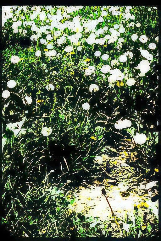 white daisies meadow Vintage A4 Photo Print