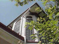 white gabled building1980s 1990s A4 Photo Print