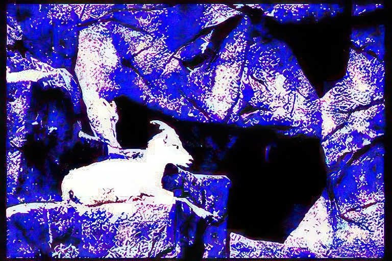 white goat cave Vintage A4 Photo Print