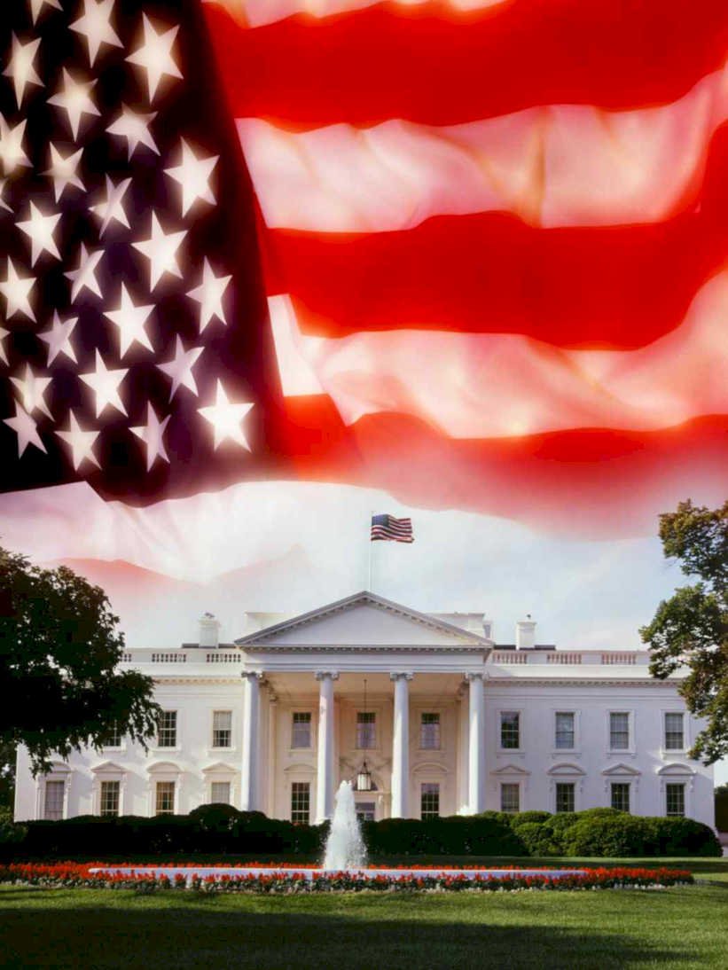 white house flag Flags1980s A4 Photo Print