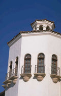 white mediterranean tower 1980s 1990s A4 Photo Print