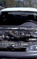 white mustang engine 1980s 1990s A4 Photo Print