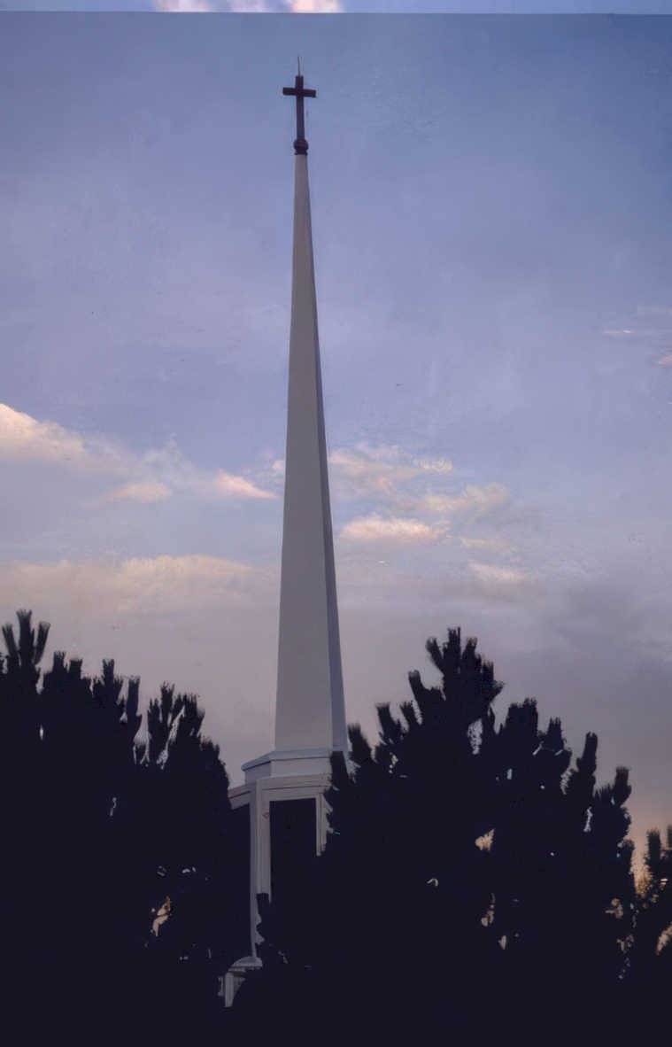 white obelisk cross Vintage A4 Photo Print