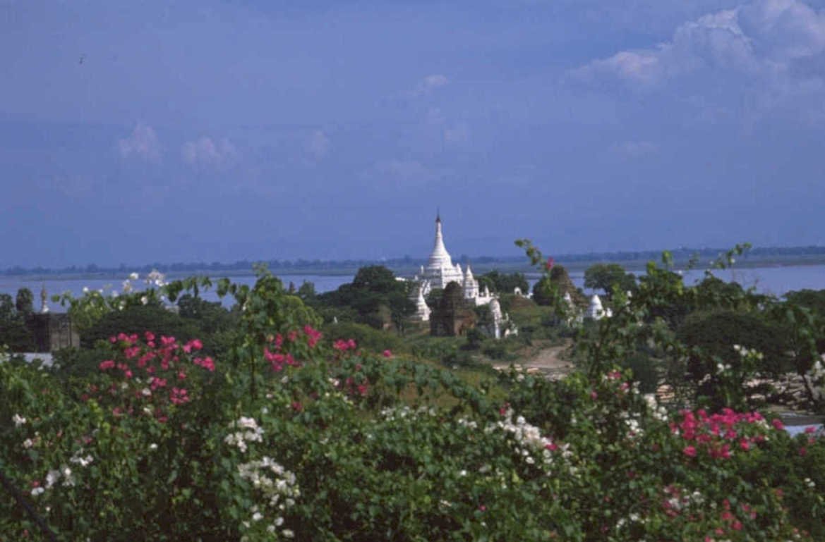white pagoda bagan 1980s 1990s A4 Photo Print