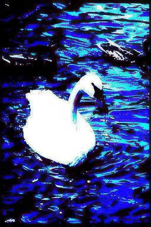 white swan water Vintage A4 Photo Print