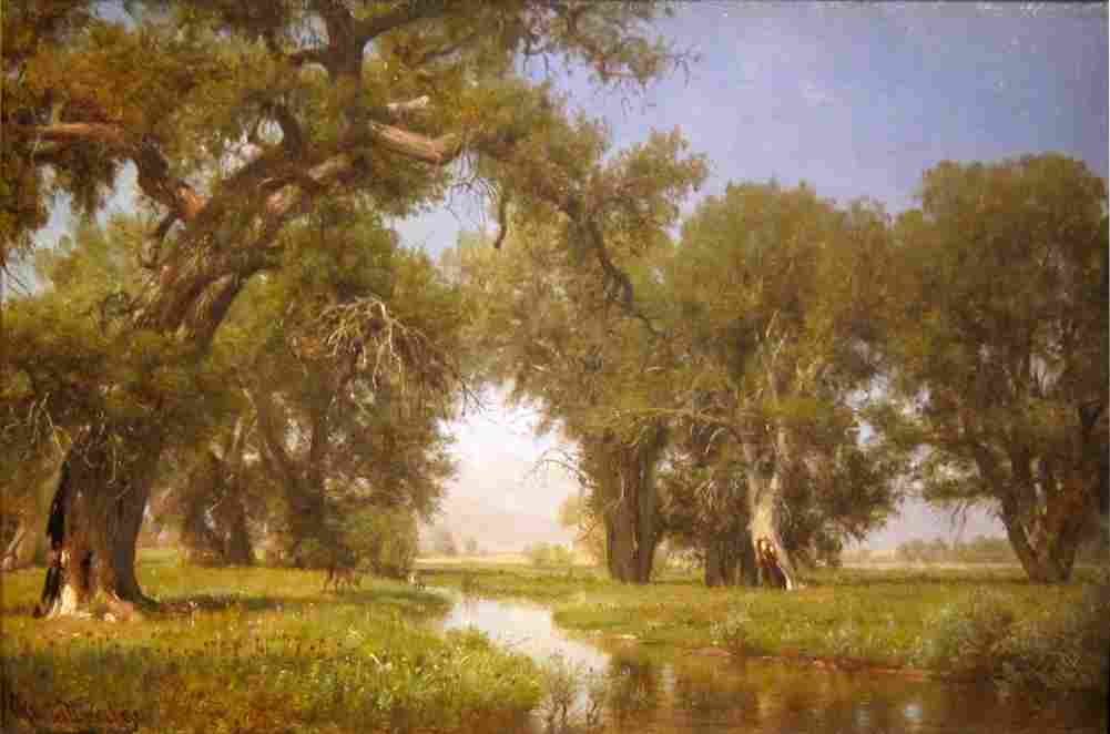 whittredge on the cache la poudre river colorado Art A4 Photo Print
