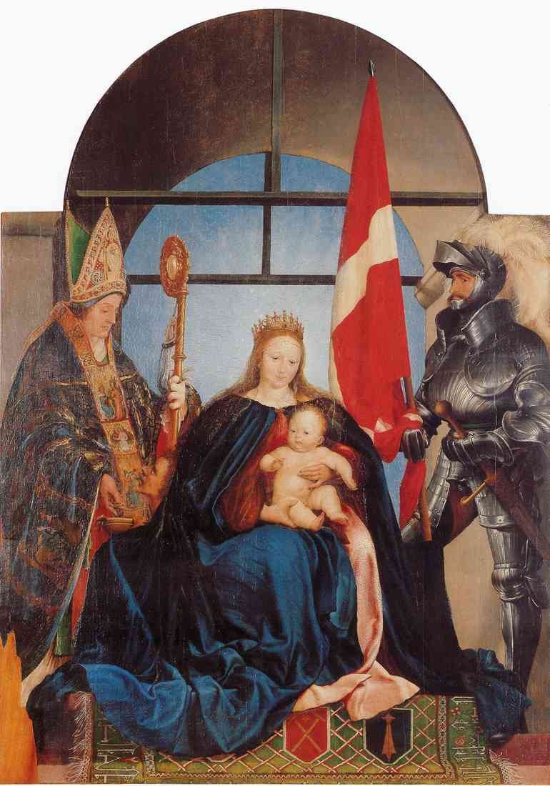 whiye Hans Holbien the Younger The Solothurn Madonna A4 Photo Print