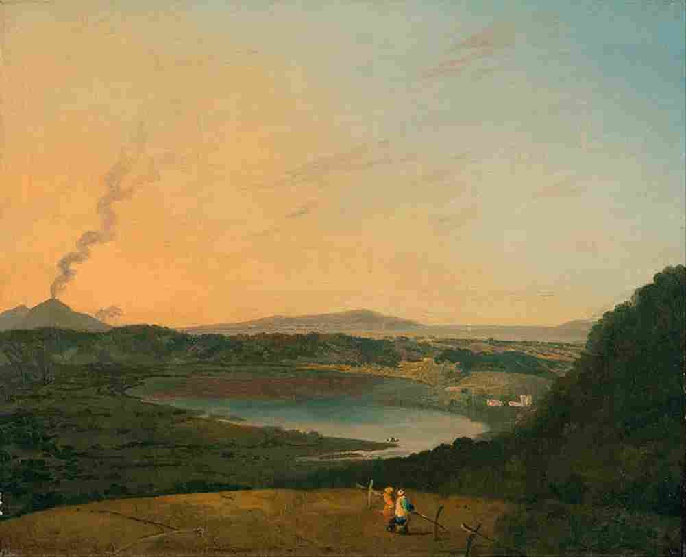 wil Lago d Agnano with Vesuvius Art A4 Photo Print