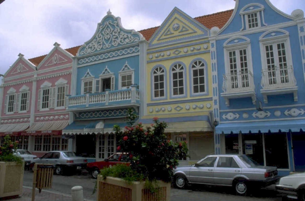 willemstad colonial buildings 1980s 1990s A4 Photo Print