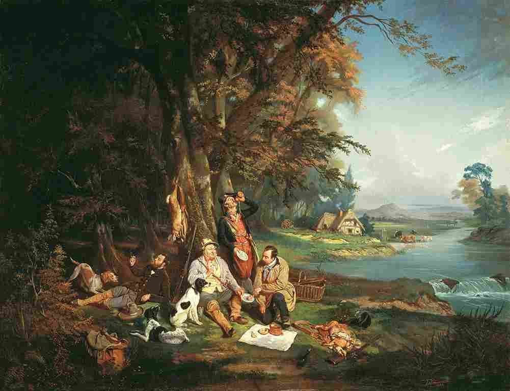 willewalde hunters on a rest Art A4 Photo Print