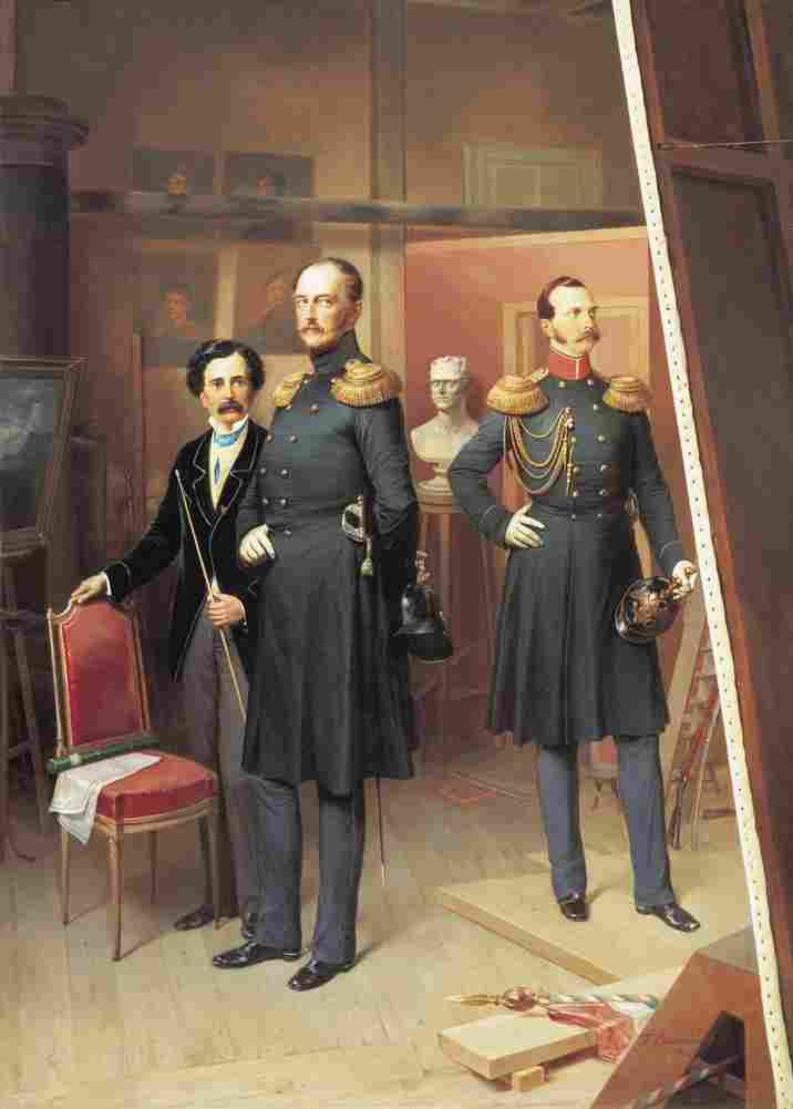 willewalde nicholas i with alexander ii in the artist s studio Art A4 Photo Print