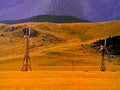 windmills harvest fields1980s 1990s A4 Photo Print