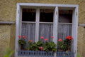 window geranium cottage 1980s 1990s A4 Photo Print