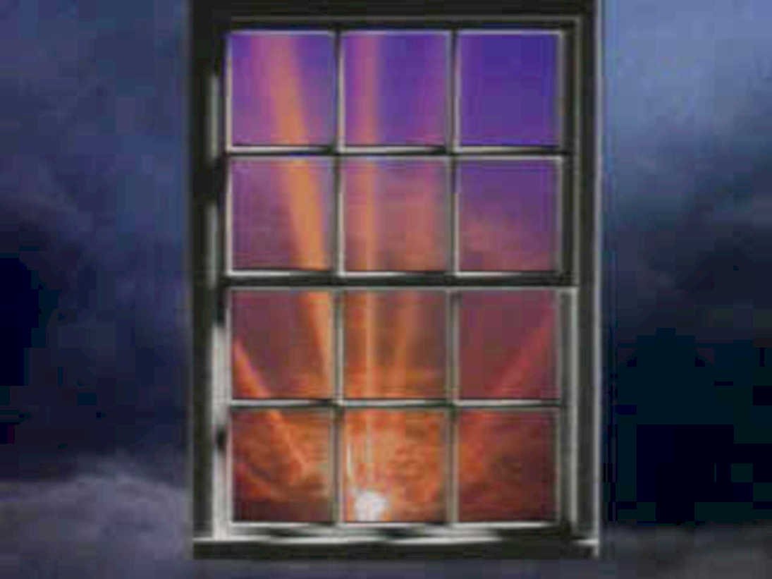 window sunrise reflection1980s 1990s A4 Photo Print