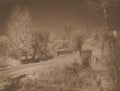 winter bridge rural Vintage world war A4 Photo Print