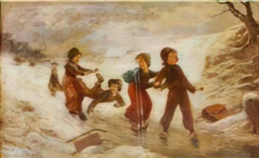winter by augustus edwin mulready Art A4 Photo Print