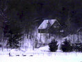 winter cabin scene 21980s 1990s A4 Photo Print