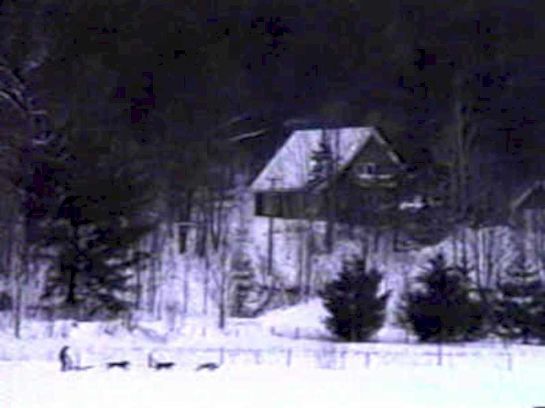 winter cabin scene 21980s 1990s A4 Photo Print