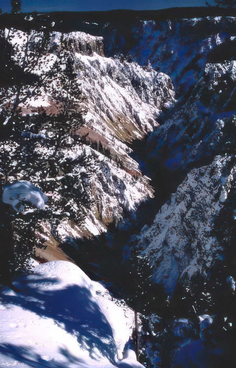winter canyon rocks Vintage A4 Photo Print