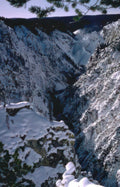 winter canyon yellowstone Vintage A4 Photo Print