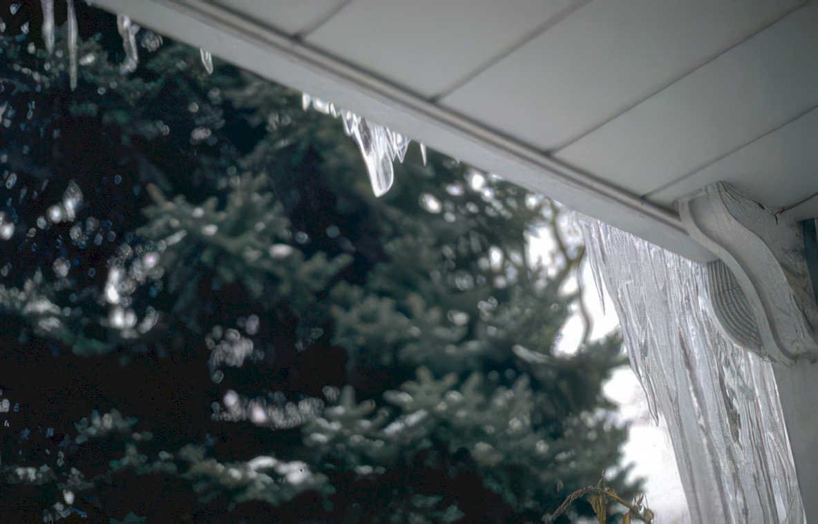 winter ice roof Vintage A4 Photo Print