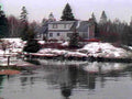 winter lake house1980s 1990s A4 Photo Print