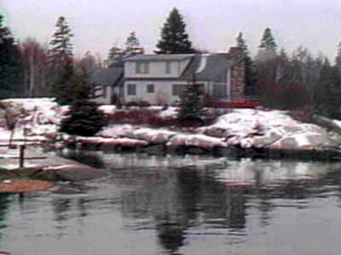 winter lake house1980s 1990s A4 Photo Print
