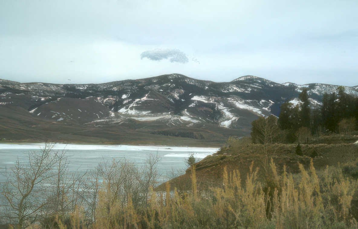 winter lake montana Vintage A4 Photo Print