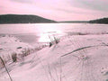 winter lake reflection1980s 1990s A4 Photo Print